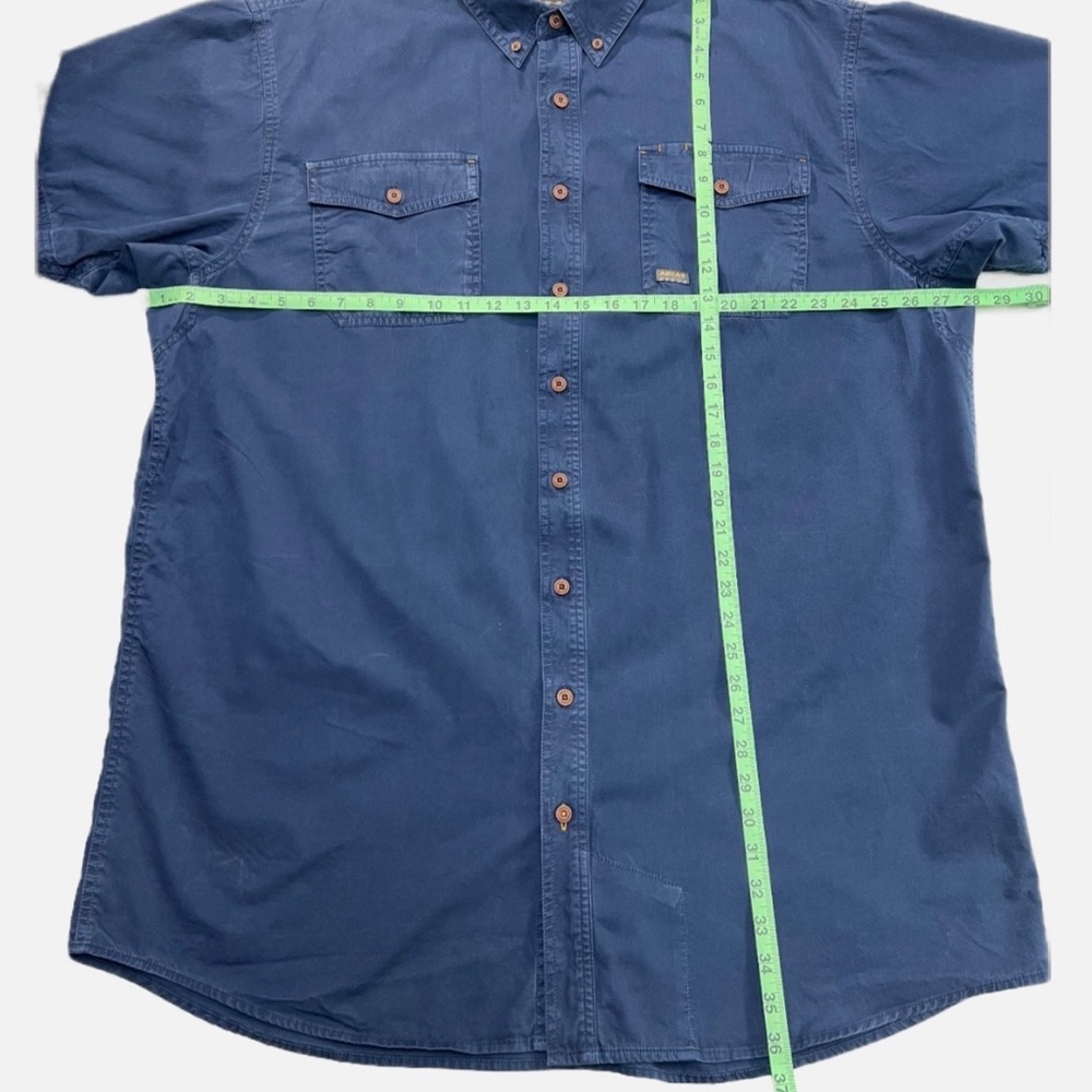 Ariat Rebar Blue Cotton Work Shirt Mens Size XXL Tall Button Front Utility EUC - Picture 5 of 13